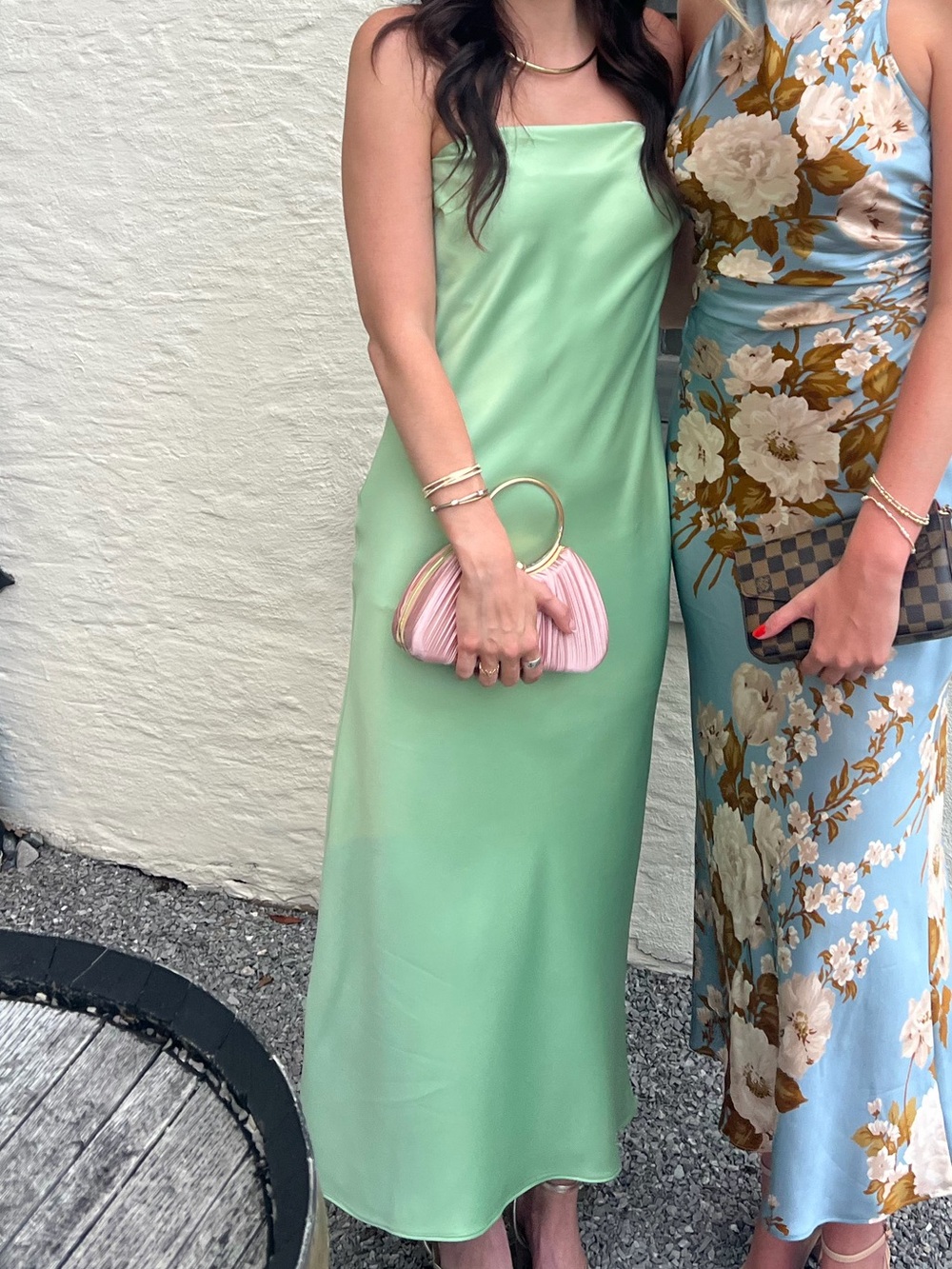 Sage Satin Cowl-Neck Midi Dress